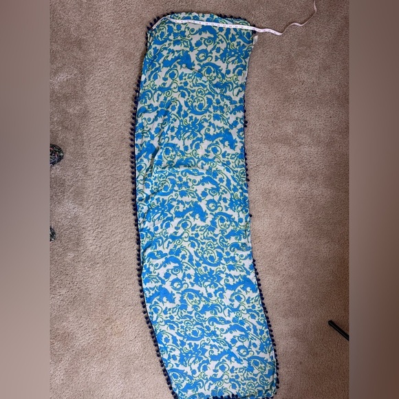 Charming Charlie Soft Floral Print Scarf with Pom Poms Borders - Picture 6 of 10